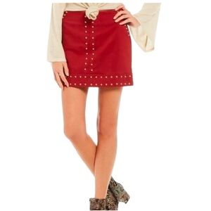Gianni Bini Red Studded Skirt Size Medium